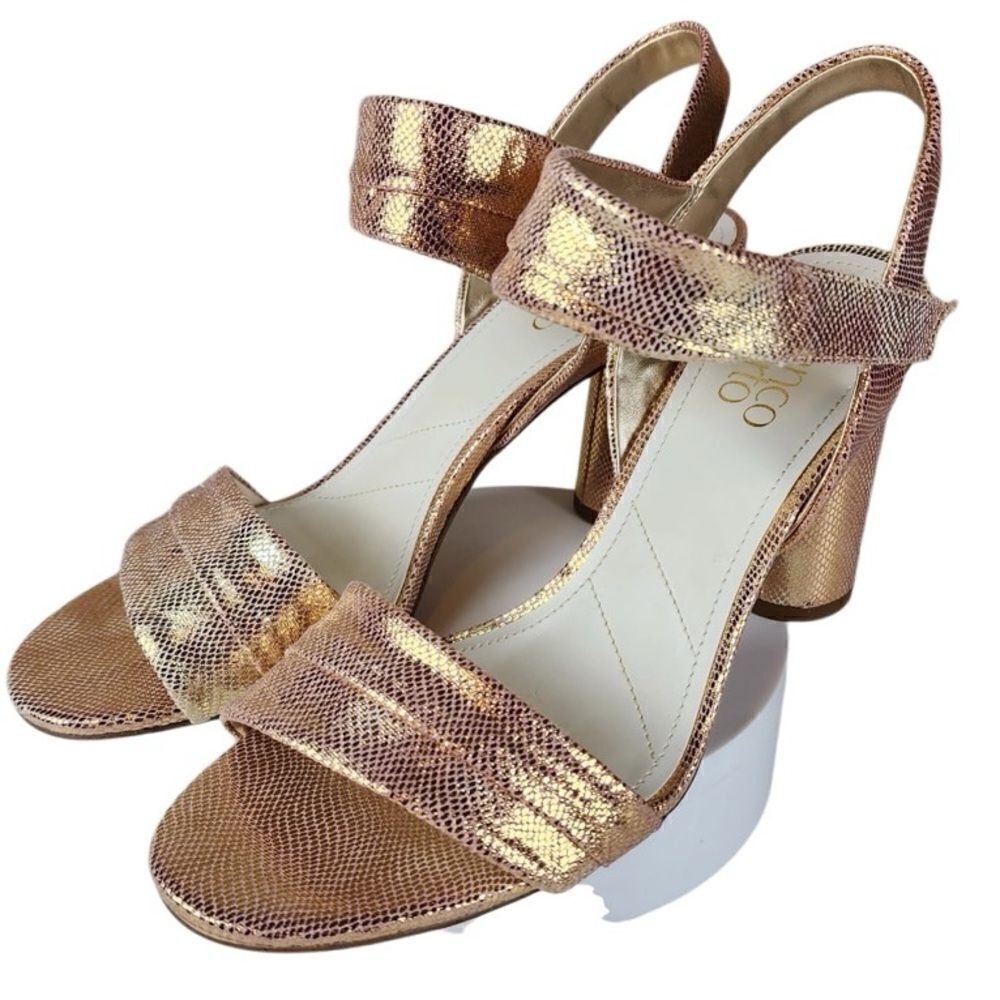 NEW IN BOX- Franco Sarto- Metallic Pink Osmina Slingback Heels, Size 9